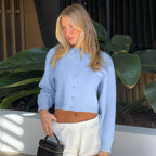 Women's Blue Knit Cardigan Zuri Lou