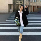 Black Back-Slit Blazer Zuri Lou