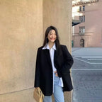 Black Back-Slit Blazer Zuri Lou