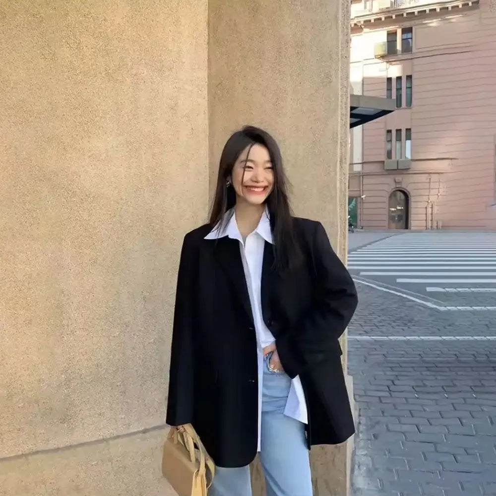 Black Back-Slit Blazer Zuri Lou