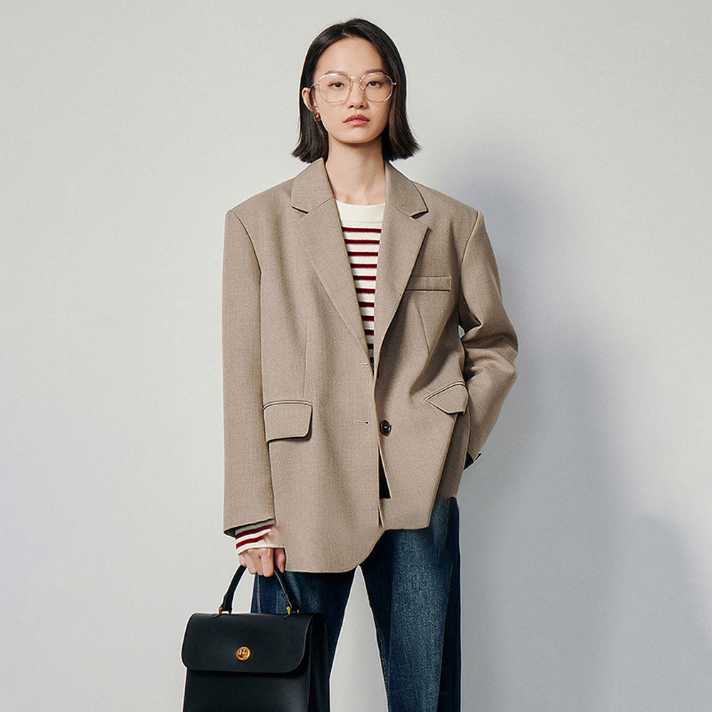 Oversized Blazer with Back Slit Zuri Lou