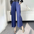Pleated Wide Leg Casual Trousers Zuri Lou