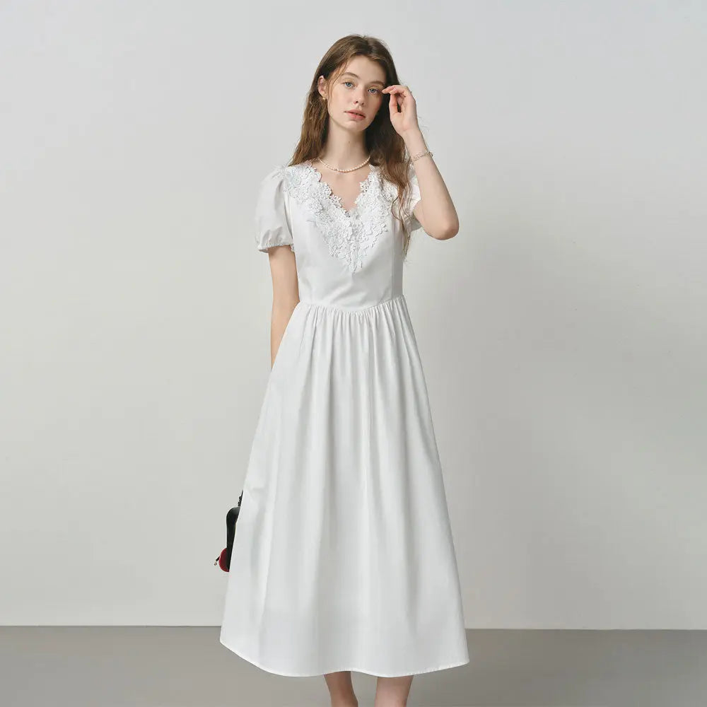 3D Floral Lace Fitted Dress Zuri Lou