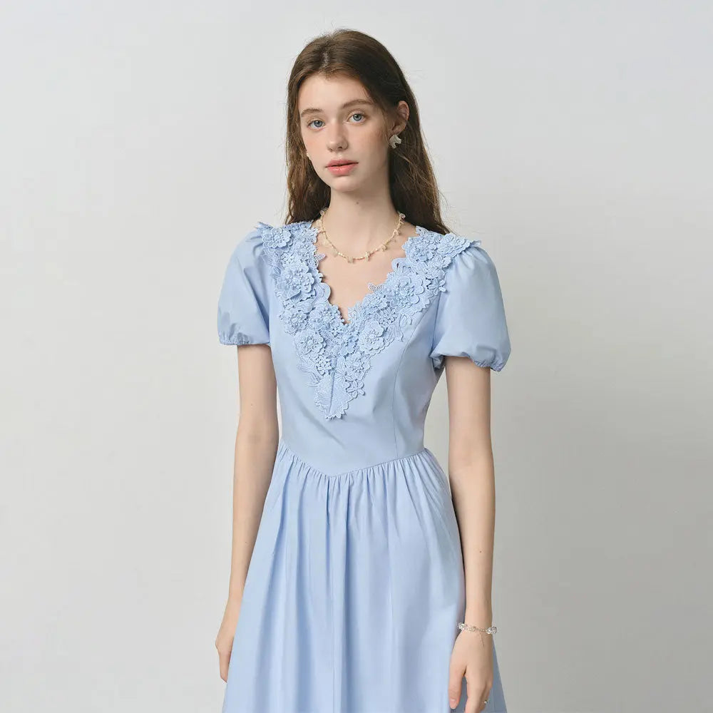 3D Floral Lace Fitted Dress Zuri Lou