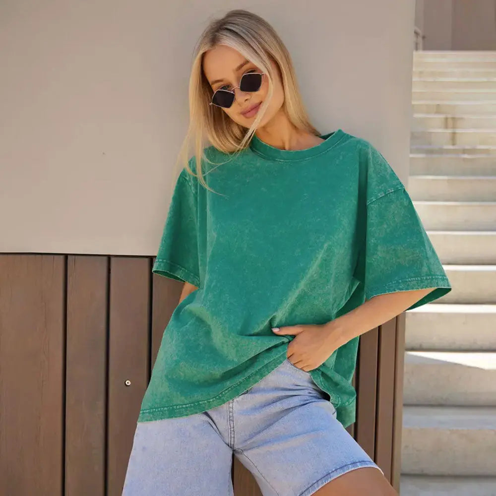 Oversized Cotton T-Shirt Casual Fit Zuri Lou