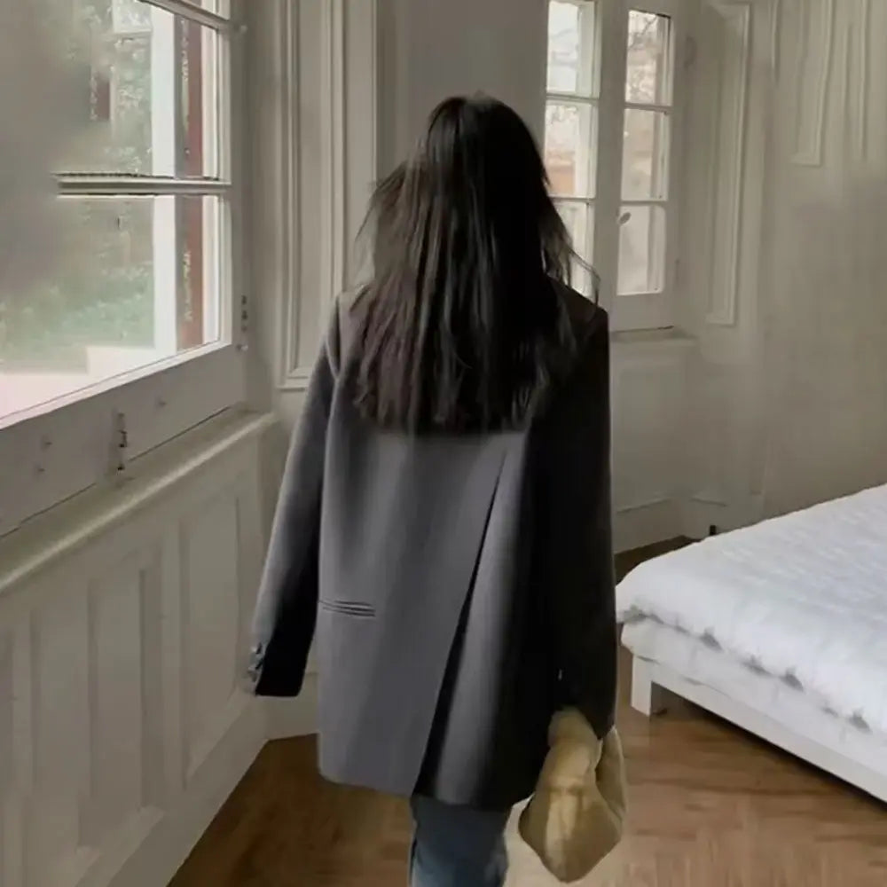 Black Back-Slit Blazer Zuri Lou