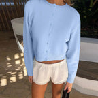 Women's Blue Knit Cardigan Zuri Lou