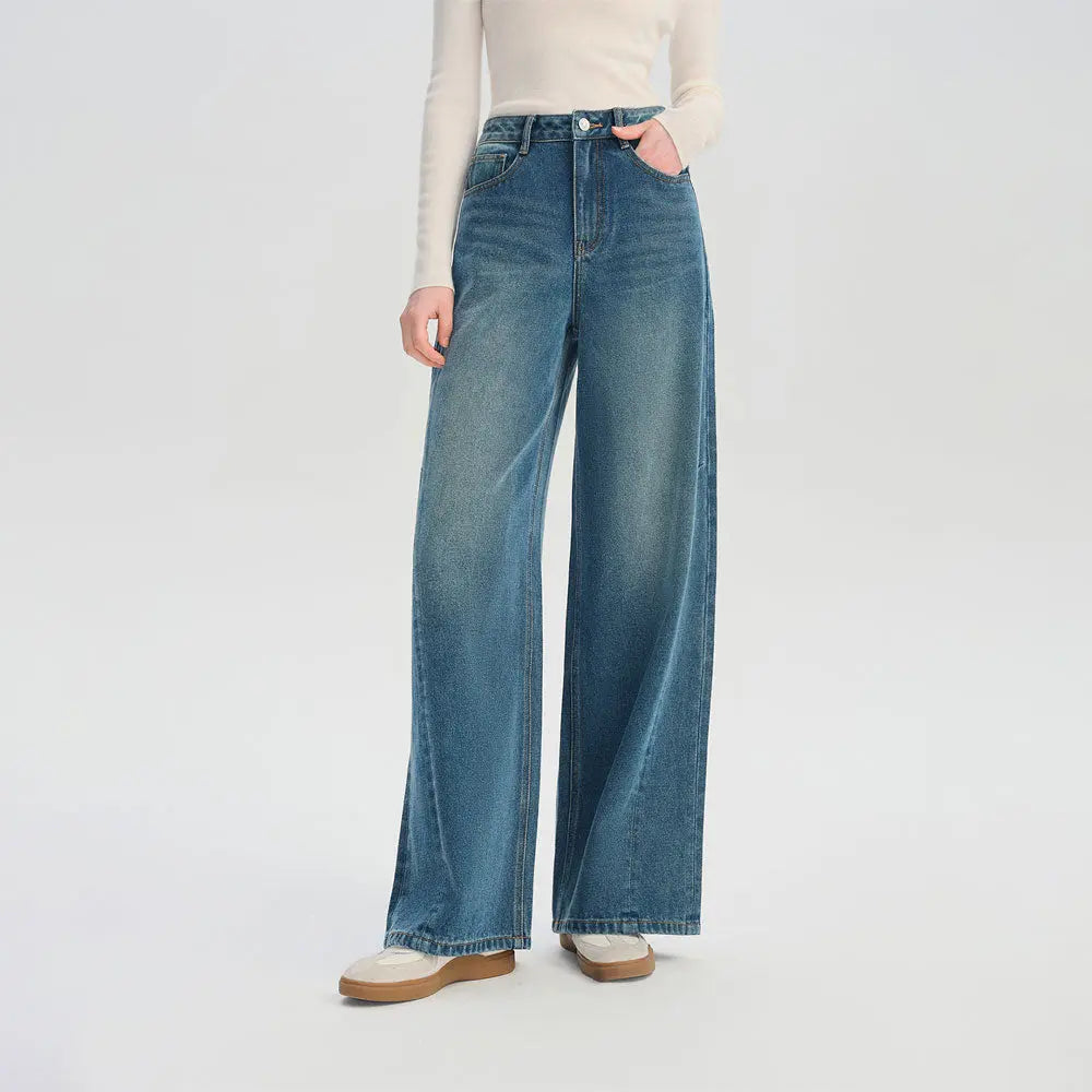 Emerald Wide Leg Denim Trousers Zuri Lou