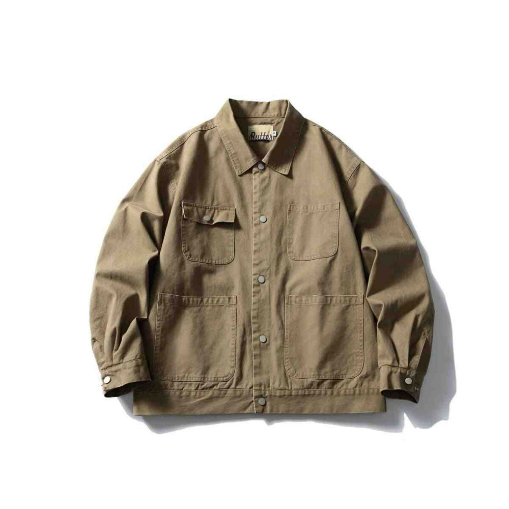 Cotton Work Jacket with Multiple Pockets Zuri Lou