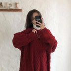 Red Vintage Knitted Sweater for Women Zuri Lou