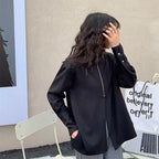 Stand Collar Zip Blouse Zuri Lou