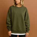 Women’s long oversized sweater in army green with relaxed fit, soft and stylish for cozy fall and winter outfits.