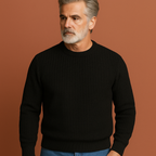 Men’s sweater in black with a timeless design, soft and breathable for casual and stylish outfits.