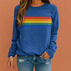 Women’s sweater in blue with round neckline, soft and comfortable for casual and stylish outfits.