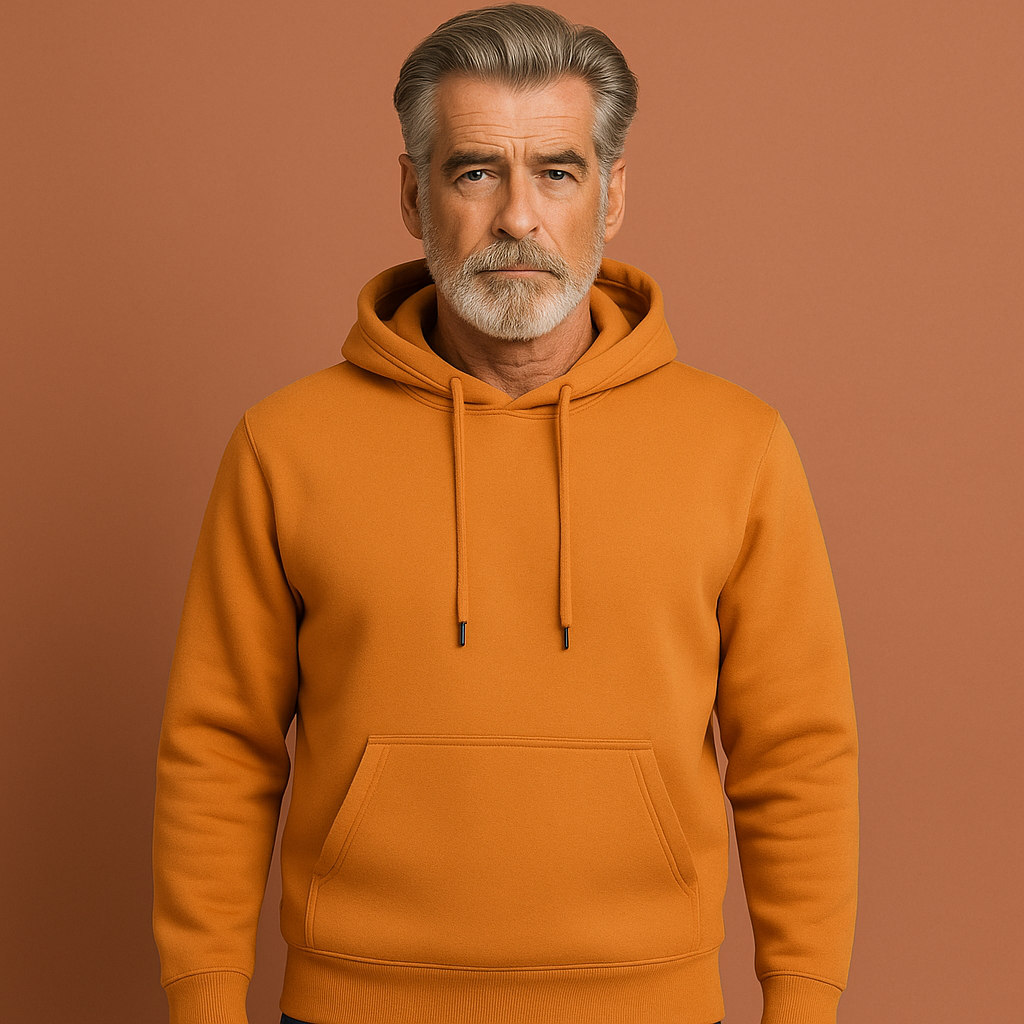 Men’s casual hoodie in brown with relaxed fit, soft and comfortable for daily and lounge wear.