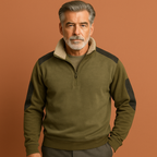 Men’s vintage half zip sweater in green with classic design, soft and comfortable for casual and stylish outfits.