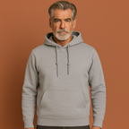 Men’s casual hoodie in light gray with relaxed fit, soft and comfortable for daily and lounge wear.