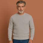 Men’s sweater in light gray with a timeless design, soft and breathable for casual and stylish outfits.