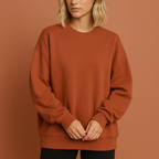 Women’s long oversized sweater in orange with relaxed fit, soft and stylish for cozy fall and winter outfits.