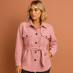 Women’s fall jacket in pink with elegant design, soft and comfortable for casual and stylish outfits.
