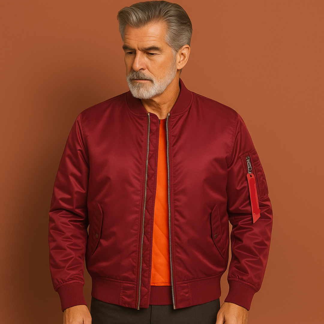 Men’s outdoor jacket in wine red with modern fit, breathable and lightweight for casual and outdoor wear.
